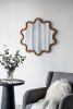 31" x 30" Wooden Accent Mirror with Unique Wavy Frame