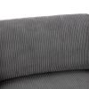 105'' Gray Corduroy 3 Seater Sofa with Removable Back Cushions and 5 Matching Pillows