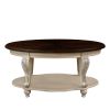 3 Piece Coffee Table Set with Antique Design, Floral Carvings, Chip Distressed Look and Two Tone Finish