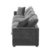 110” 4 Seat Sectional Couch Set with Gray Chenille Fabric, 2 Pillows, & Interchangeable Display Options