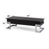 Calmam Black High Gloss Lift Top Coffee Table with Chrome Finish and Hidden Storage