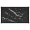 Black Console Table with Textured Marble Top and Open Bottom Shelf