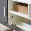 Fashion TV Stand Entertainment Cabinet Center with LED Light Belt, 1 Drawer & 2 Doors and Remote Control