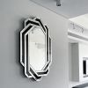 Crystal Crush Diamond Frame Mirror with Polished Glass Panels and Handcrafted Three Dimensional Design