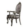 ACME Versailles 2 Piece Antique Platinum & Silver Arm Chair Set