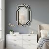 Crystal Crush Diamond Frame Mirror with Polished Glass Panels and Handcrafted Three Dimensional Design