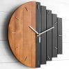 11.8" Rustic Abstract Wood Wall Clock with Multi Hanging Options and Adjustable Splicing Shape Design