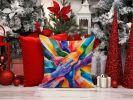18” Together & Stronger Pride Throw Pillow with Watercolor Artwork and Machine Washable