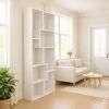 5 Tier Asymmetrical Display Shelf & Bookcase with 10 Storage/Display Compartments and Staggered Cube Layout