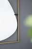 Contemporary Poppy Design Mirror with Oval Like Shape and Gold Metal Frame