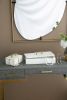 Contemporary Poppy Design Mirror with Oval Like Shape and Gold Metal Frame
