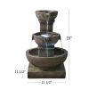 16” Indoor-Outdoor Water Fountain with LED Light and Waterfall Design