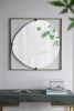 32" Poppy Design Mirror with Gold Metal Frame and 4 Metal Clamp Holders for Stabilization