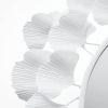 30.5" Eden Gingko Leaf Round White Wall Mirror
