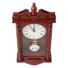 23.62” Grandfather Vintage Pendulum Wall Clock with Silent Quartz Movement and Handcrafted Design