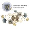 32.7" Creative Luxury Hanging Wall Clock with Artistic 3D Metal Ginkgo Leaves Design and Silent Hand Movement