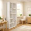 5 Tier Asymmetrical Display Shelf & Bookcase with 10 Storage/Display Compartments and Staggered Cube Layout