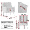 Chenille Upholstered Modern Accent Chair with Matching Waist Pillow and Wood Legs with Foot Pads