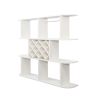 Large Wall Mounted 3 Tier Rustic Bottle Wine Rack with Storage Rack and Wine Glass Holder
