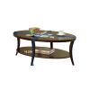 Perth Espresso Oval Coffee Table with Open Bottom Shelf
