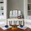 40" x 31" Classic Design Gold Arch Mirror with Baroque Inspired Frame and Vintage Detailing
