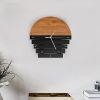 11.8" Rustic Abstract Wood Wall Clock with Multi Hanging Options and Adjustable Splicing Shape Design