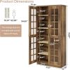 71” Walnut Rectangle Storage Cabinet with Doors and Adjustable Shelves