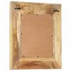19” Hand Carved Solid Mango Wood Mirror with Color & Grain Variations for Each Mirror
