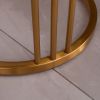 Sintered Stone Round End Table with Gold Stainless Steel Frame and Marble Color Top