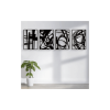 4 Pack Black Abstract Metal Wall Art with 3D Hollow Out Design and Laser Cut Craftsmanship