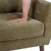 Chenille Upholstered Modern Accent Chair with Matching Waist Pillow and Wood Legs with Foot Pads