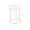 Sintered Stone Round End Table with Gold Stainless Steel Frame and Marble Color Top