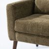 Chenille Upholstered Modern Accent Chair with Matching Waist Pillow and Wood Legs with Foot Pads