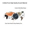 29.1" Modern Novelty World Map Wall Clock with Crystal Quartz Silent Movement and Adjustable Brightness Based on Surrounding Environment