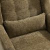Chenille Upholstered Modern Accent Chair with Matching Waist Pillow and Wood Legs with Foot Pads