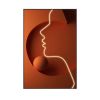 Modern Abstract People Wall Art Decor with Radiant Orange Tones, Vertical Rectangular Shape and Lightweight Alloy Frame