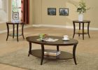 Perth Espresso Oval Coffee Table with Open Bottom Shelf