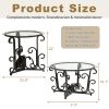3-Piece Coffee Table Set with Tempered Glass and Black Metal Frame
