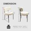 5 Piece White Modern Dining Set, 31.5” Round Dining Table and 4 Upholstered Boucle Chairs