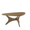 Ink+Ivy Blaze Triangle Wood Coffee Table with Asymmetrical Sculptural Base and Natural Elm Wood Finish