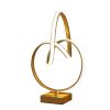 19" Abstract Matte Gold Modern Table Lamp with Infinity Sculpture Design and Built In LED Strip Bulb