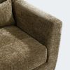 Chenille Upholstered Modern Accent Chair with Matching Waist Pillow and Wood Legs with Foot Pads