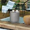 Round Gray End Table with Adjustable Foot Pads for Indoor or Outdoor Usage