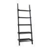 5 Tier Ladder Bookcase with Multi-Depth Shelves
