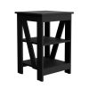 Taylor End Table, Side Table, or Nightstand with 3-Tier Storage Shelves and Protective Foot Pads