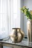 11” x 11” x 9" Aluminum Chisel Flower Vase with Gold Metallic Finish