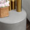 Round Gray End Table with Adjustable Foot Pads for Indoor or Outdoor Usage