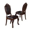 Espresso Brown 9 Piece Dining Room Set, Rectangle Table, 2 Arm Chairs, 6 Armless Chairs with 2x Leaf and Double Pedestal Base