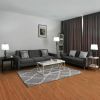 3 Piece Lamp Set, 1 Floor Lamp, 2 Table Lamps with Black Steel Frame and White Fabric Shades