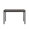 5 Piece Metal Dinette Set with Faux Marble Table Top, 1 Table & 4 Chairs and Metal Legs & Apron